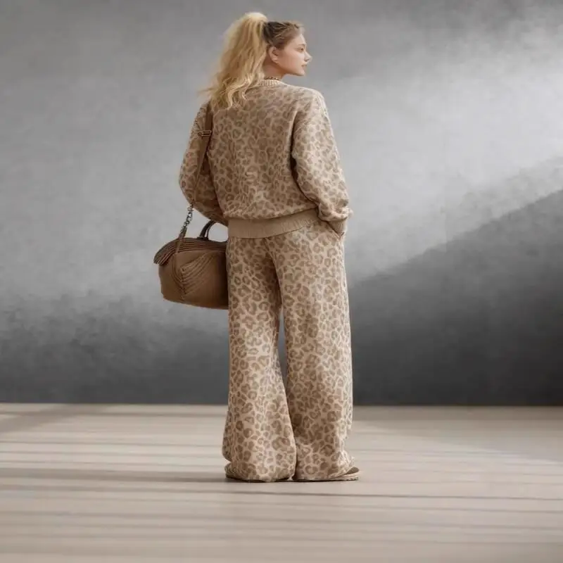 2-Piece Set Student Cartoon Casual Women S Clothing 2025 Autumn Winter Long Sleeve Slim Fit Sweatshirt and Retro Casual Pants