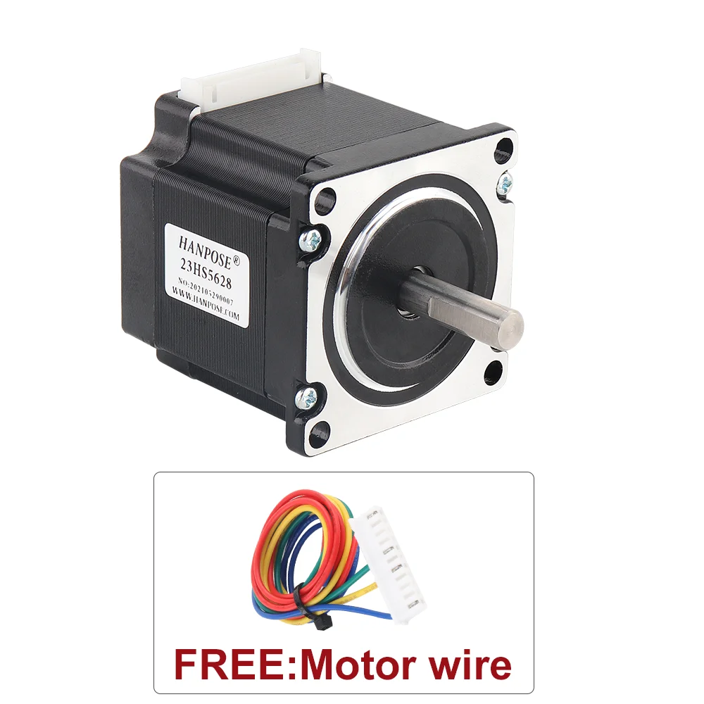 Nema 23 Stepper Motor 4-lead 165 Oz-in 56mm 126N.CM 2.8A 6.35mm or 8mm shaft 23HS5628  black motor 57 step motor nema23