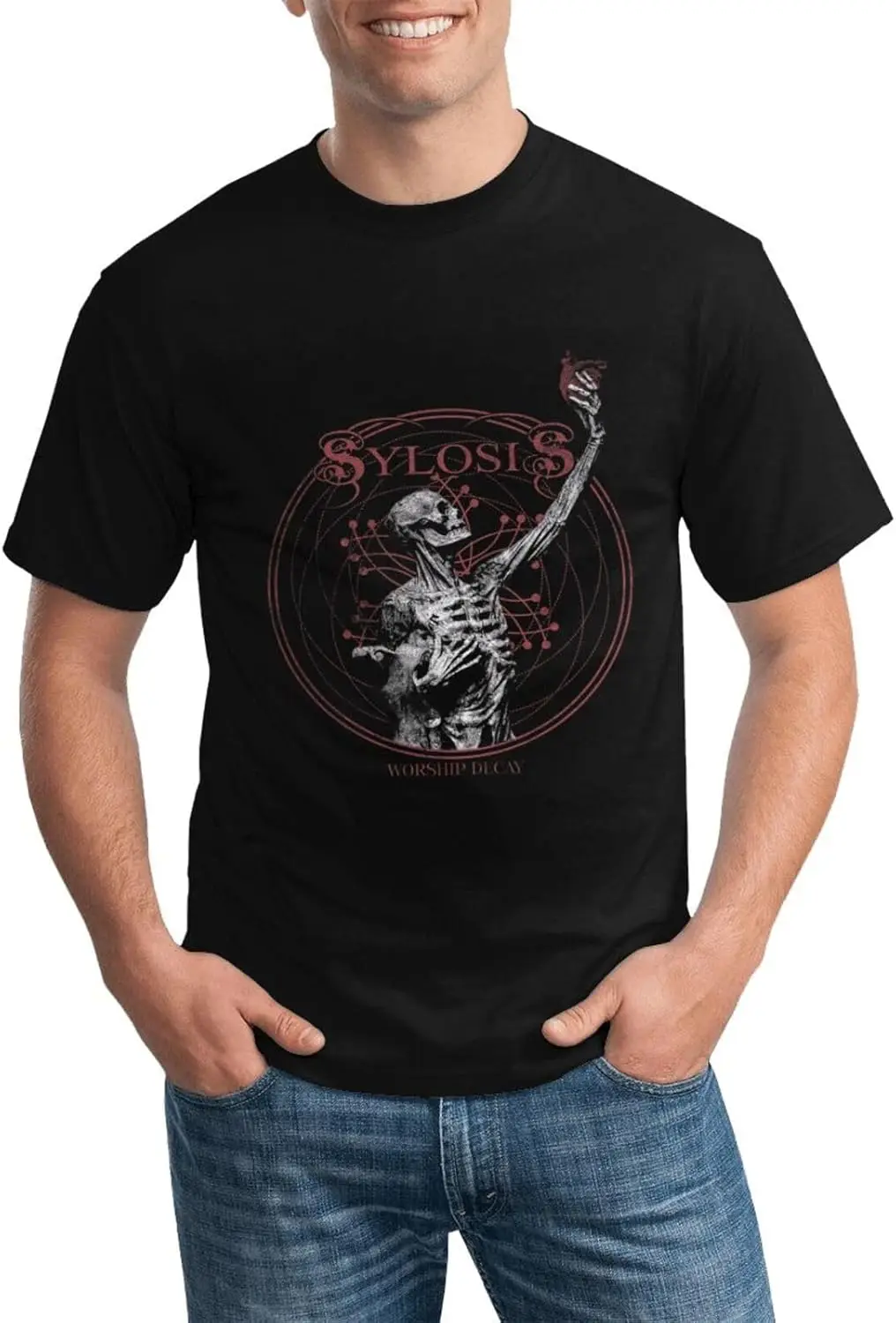 Sylosis Shirt Men's Pattern Custom Short Sleeve Tshirt Fashion Crew Neck Tees Black