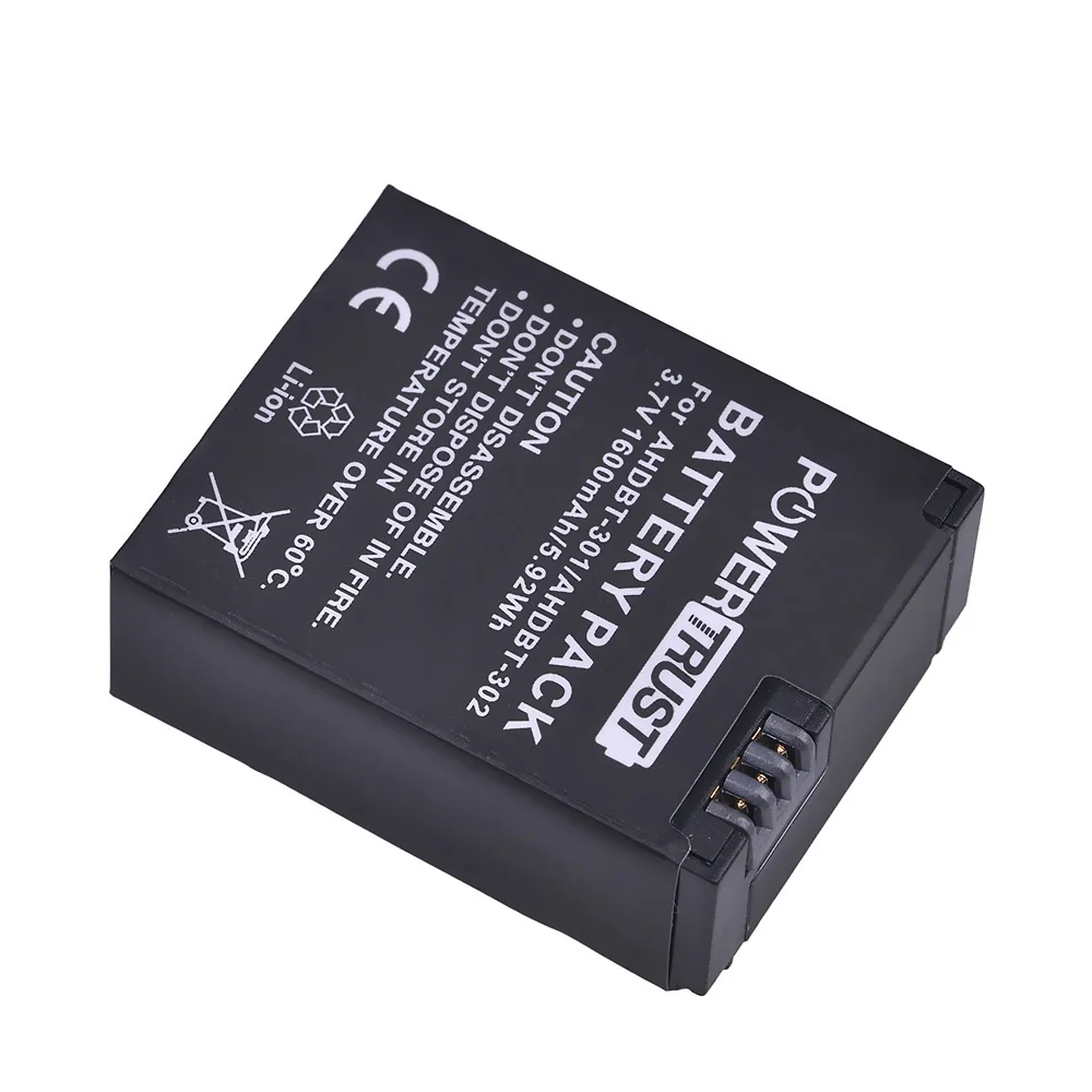 Batteria 1600mAh AHDBT-301 AHDBT-302 HERO 3 per fotocamera GOPRO HERO3