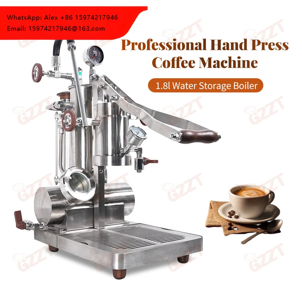 Commercial Cafe 1.8l Water Boiler 300ml Steam Boiler Hand Espresso Machine Manual Coffee Maker Retro Punk Variable Pressure