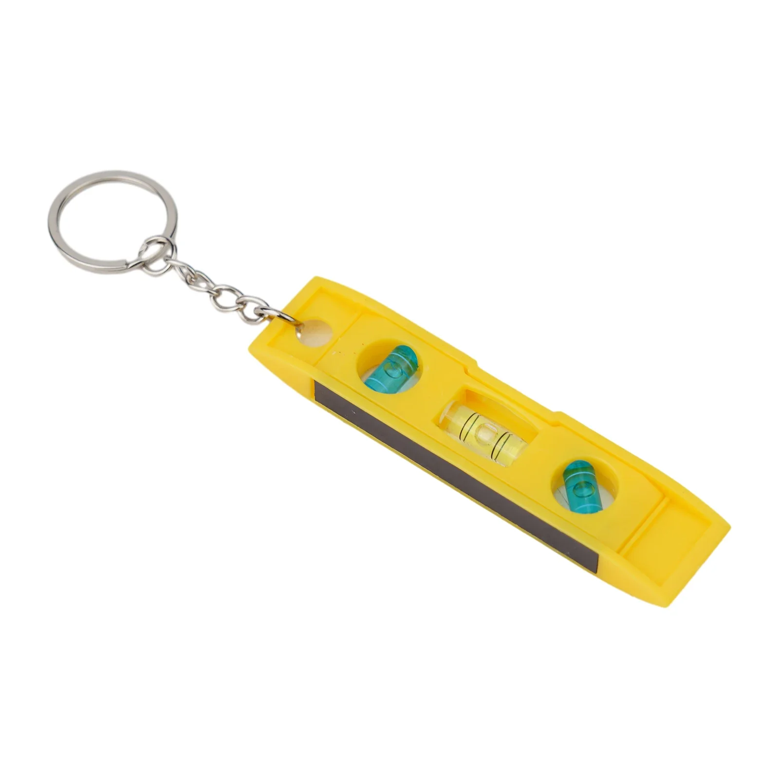 Green Powerful Magnetic Strip Linear Bubble Level Keychain Plastic Frame Top Reading Feature Bubble Level Vial