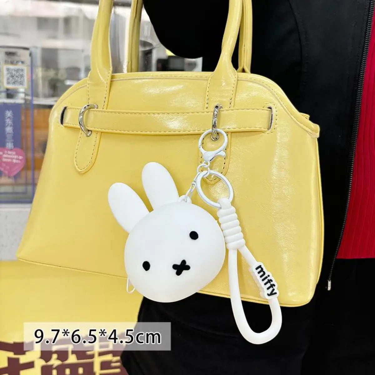 Nijntje Konijn Kawaii Cartoon Siliconen Rubber Nul Portemonnee Leuke Anime Beer Oortelefoon Opbergtas Zoete Rugzak Charme