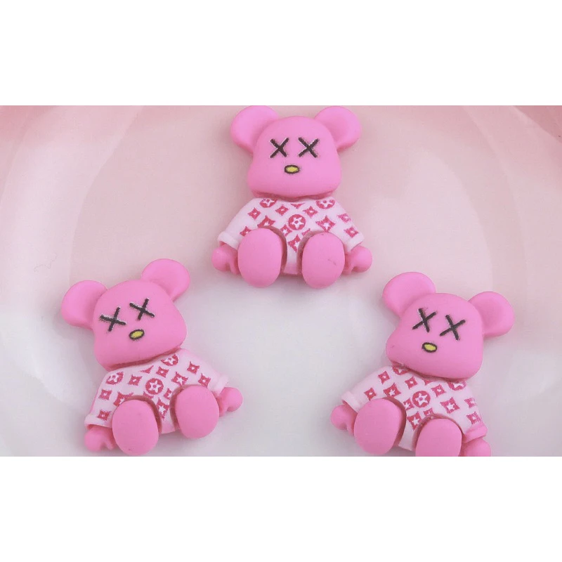 3D Kawaii Cartoon Bear Charms per unghie Resina Custodia per telefono fai da te Tazza Patch Scatola di immagazzinaggio per auto Decorazione Ciondoli per cartoni animati Kawaii per nail art