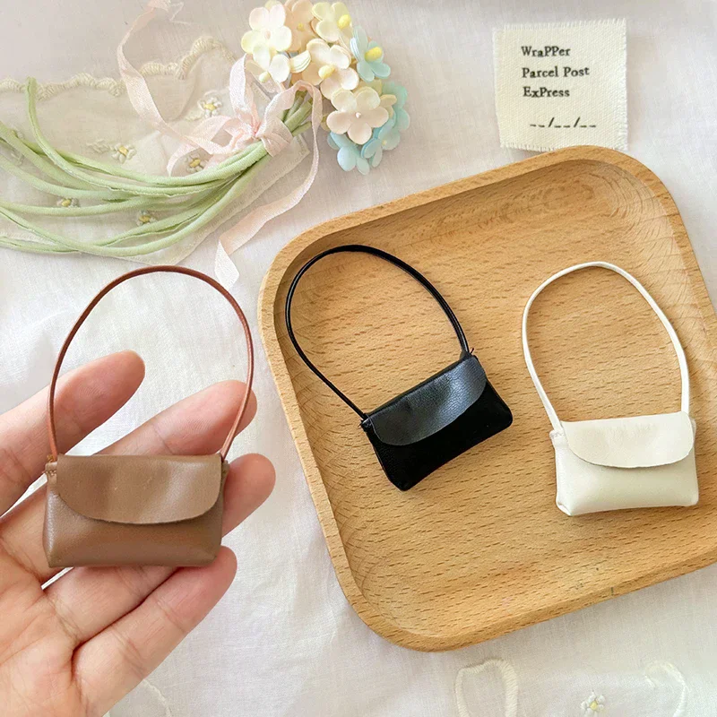 New 15-17cm Doll Handbag Lady Leather Bag PU Leather Purse Accessories Dollhouse Decoration Pretend Play Toy