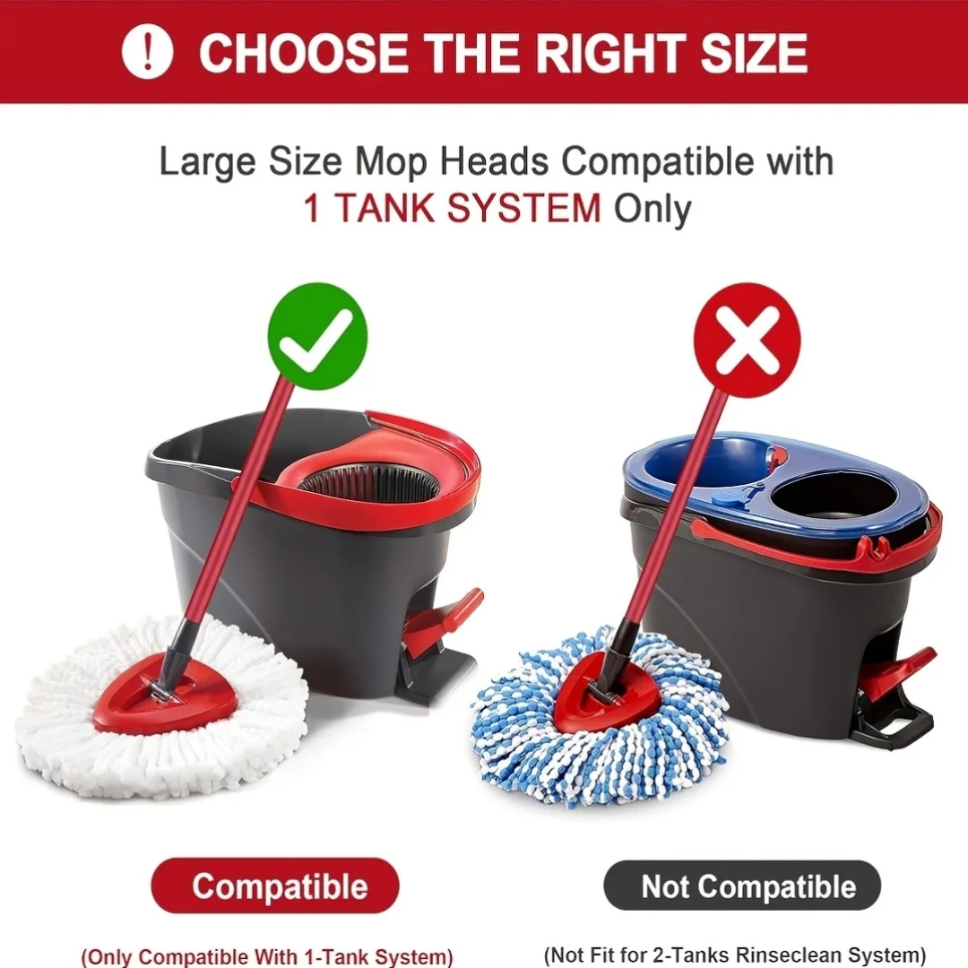 3-Pack Rotating Mop Replacement Heads, Triangular Cotton Heads, Hands-Free Mop Accessories, Powerful Cleaning Ability, Great Household Helper, Easy to Replace, Essential Cleaning Items for Home