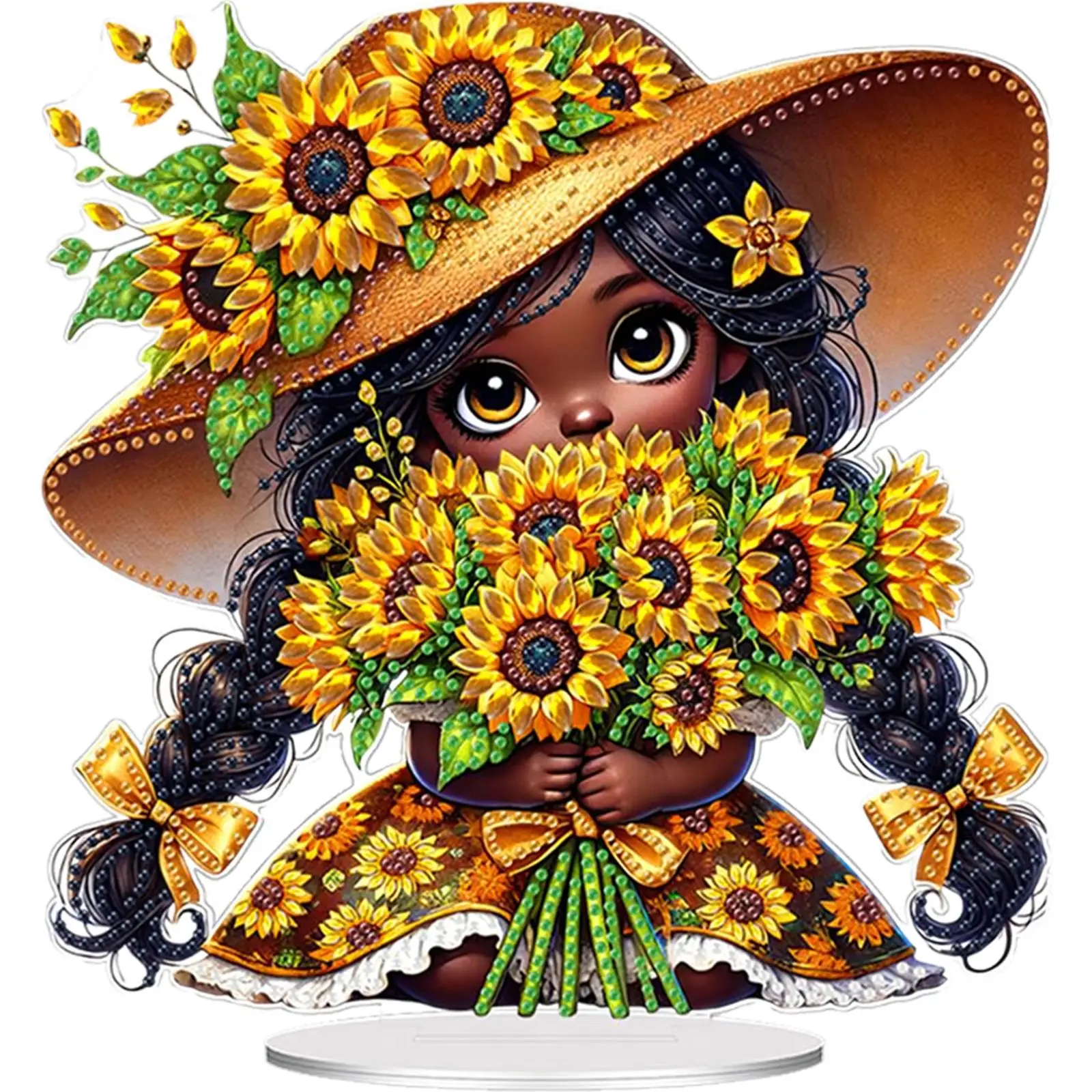 

Акриловая 5D-картина с бриллиантовой вышивкой в форме подсолнуха для девочек, настольные украшения, декор для спальни