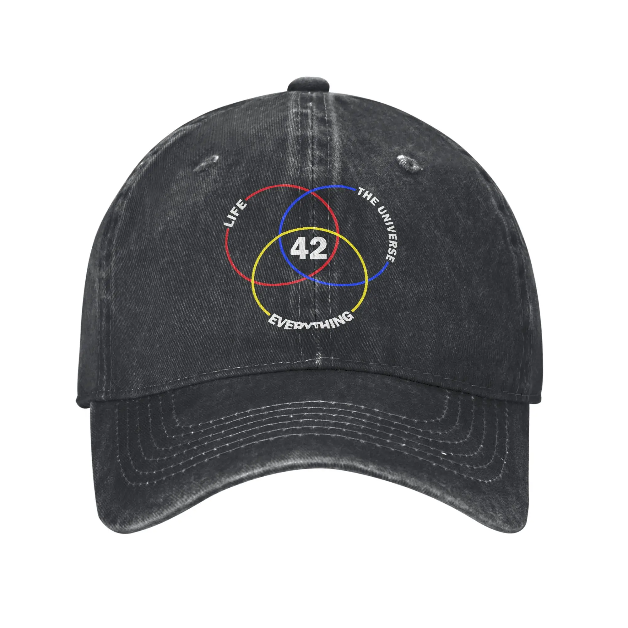 Don't Panic 42 Die Antwort auf das Leben, das Universum und alles Douglas Adams Baseballmütze, verstellbare Trucker-Mütze
