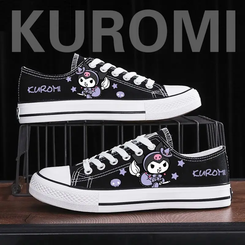 Cartoon Cute Sanrio Series Mymelody Cinnamoroll Kuromi Low Top Canvas Shoes 2024 New Casual Comfortable Couple Canvas Shoes