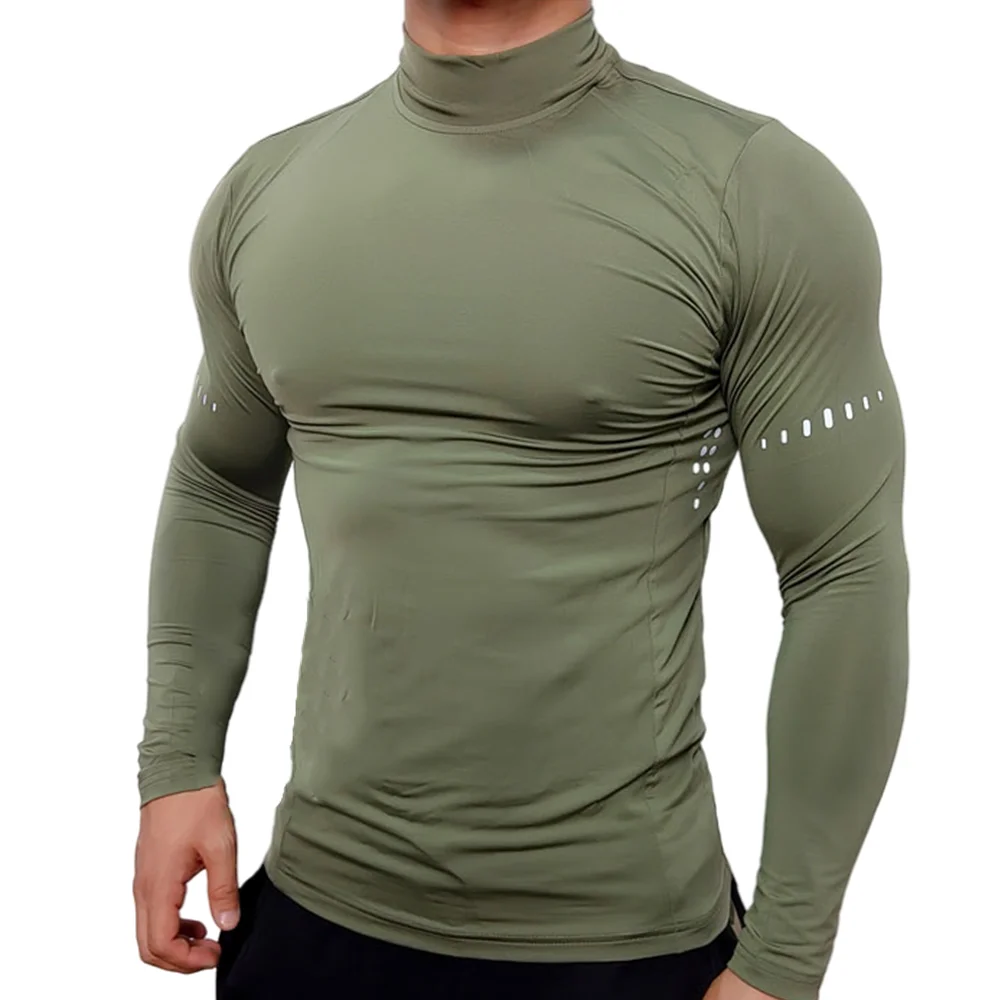 Koszulki kompresyjne Męska koszulka do ćwiczeń fitness z długim rękawem T-shirt treningowy na siłownię Koszulki umięśnione