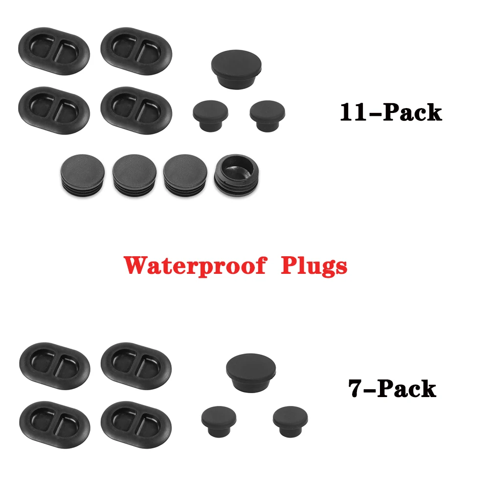 Car Chassis Floor Drain Plugs Tailgate Door Hole Waterproof Plug for Jeep Wrangler JK JKU Rubicon Sports 2007-2017 Accessories