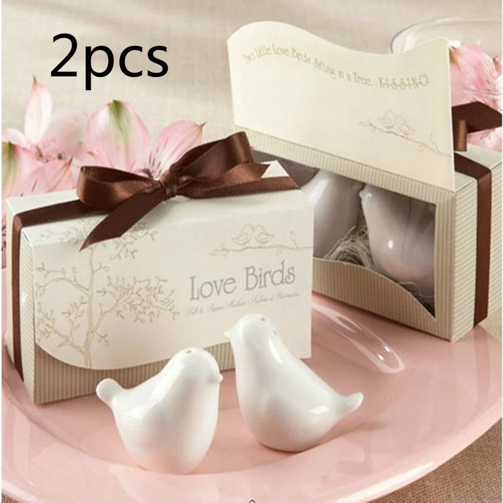 2 Teile/satz Liebe Vogel Salz & Pfeffer Shaker Hochzeit Gefälligkeiten und Geschenke für Gäste Souvenirs Dekoration Event & Party Küche liefert – Detail 1