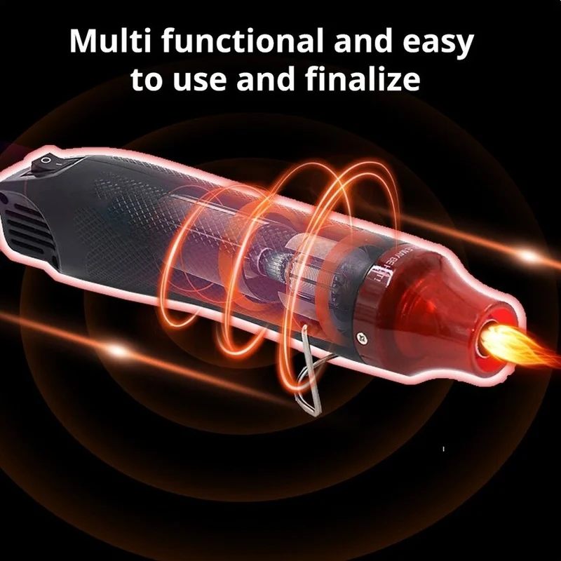 DT19 Mini Heat Gun 300W 110V Hot Air Gun for DIY Crafts, Shrink Wrap, Soldering, with Supporting for Seat, Variable Temperature