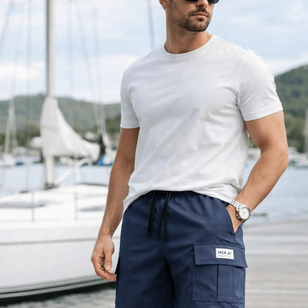 

Athletic Multi-Pocket Cargo Shorts Loose Fit Plus Size Men's Beach Shorts Breathable Quick-Dry Summer Pants Commuting Wear