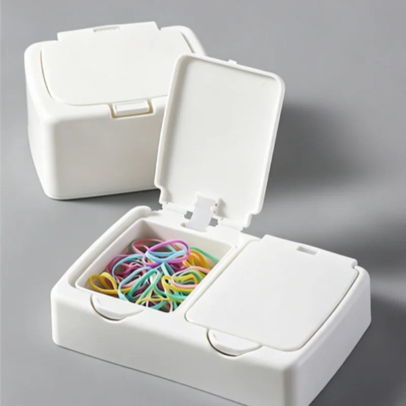 Press Open Storage Box Mini Pop-up Plastic Container Portable Dustproof for Cotton Swabs Hairpins Small Sundries Desktop Storage