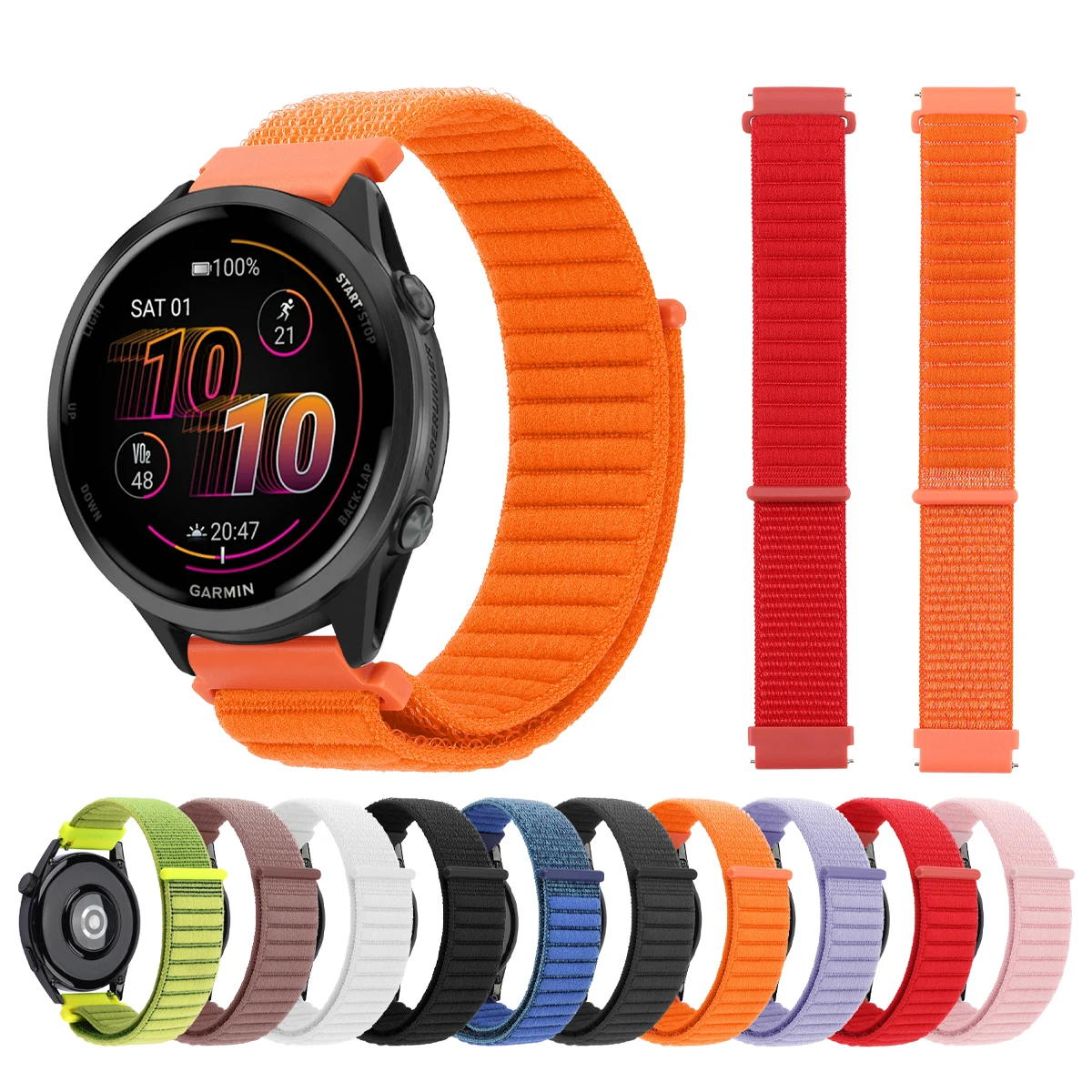 22mm 20mm Nylon Watch Band For Garmin Forerunner 570 165 245 255 Music Strap Venu 3 2/Vivoactive 6 5 4 Bracelet Sports Wristband