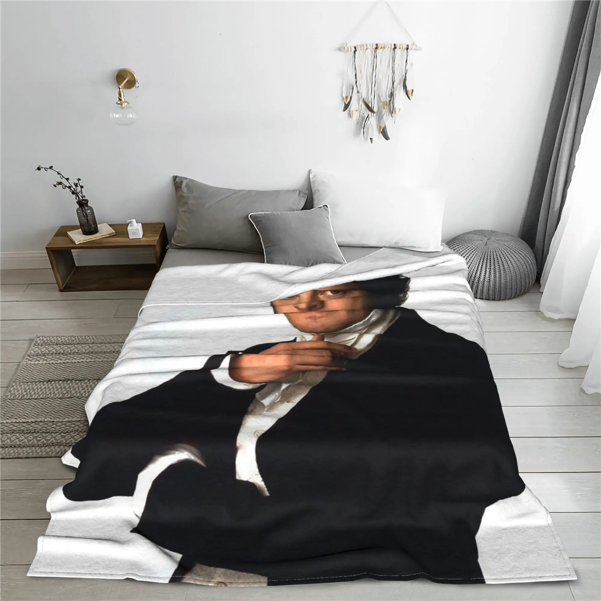 Colin Firth as Mr Darcy in Pride and Prejudice Blanket Portable Flannel Sofa Throw Blanket for Couch Bedding Travel Quilt