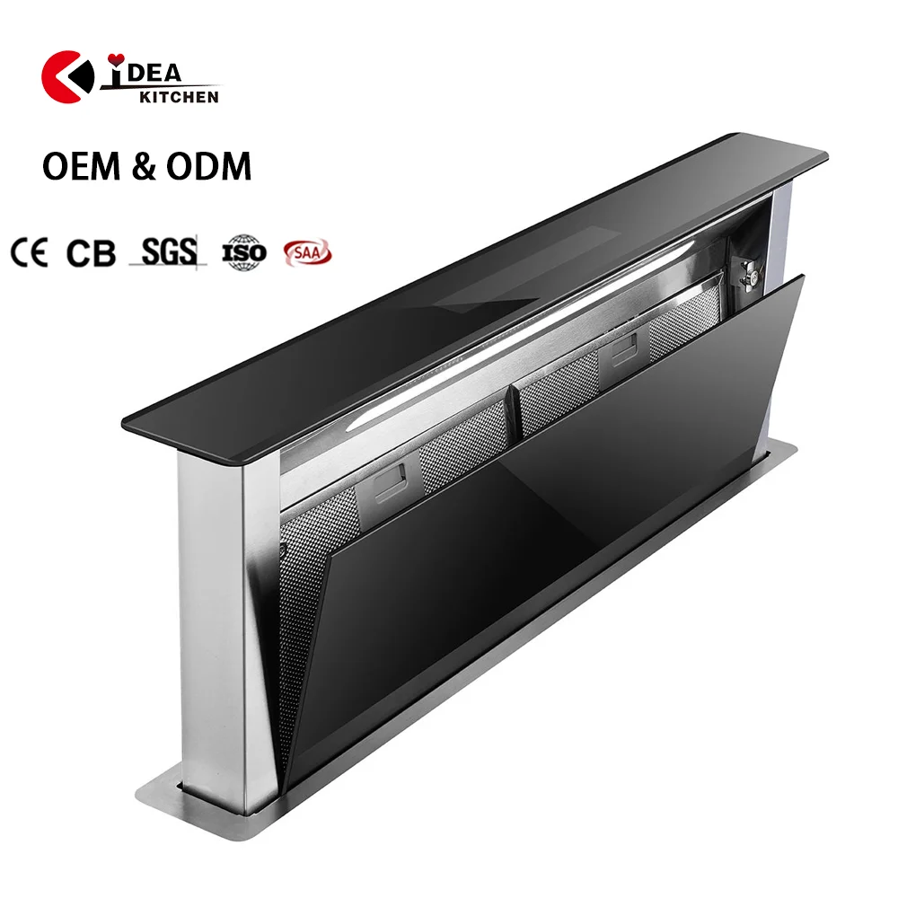 

60CM 90CM Super Quiet Stainless Steel Downdraft Extractor Kitchen Cooker Range Hood