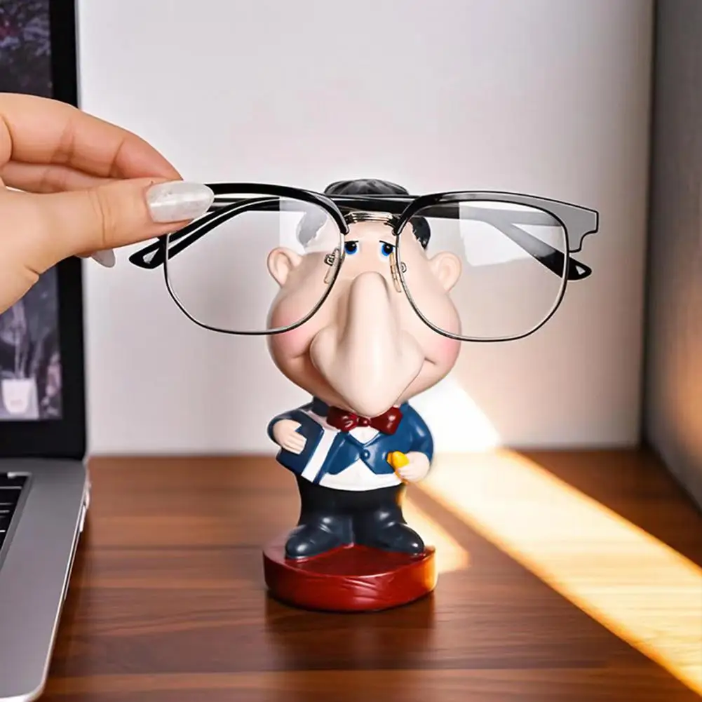 13*6cm Big Nose Men Glasses Holder Eyeglass Display Stand Teacher Figurine Statue Desktop Decoration Sunglasses Eyewear Keeper