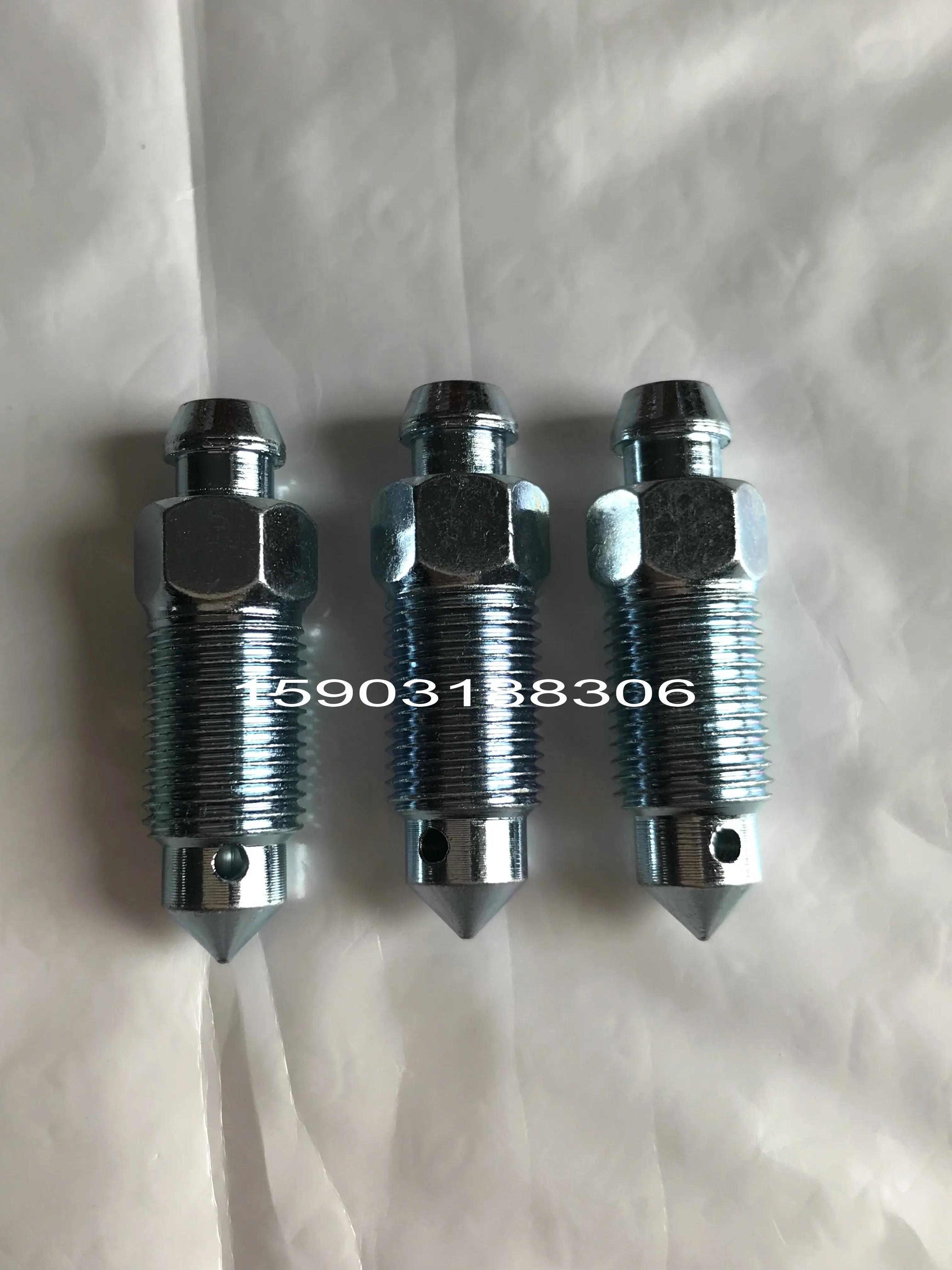 CNC Machined Iron Material Zinc Plated Bleed Nipples M10X1 Or 3/8-24 Thread Brake Bleeder Screw