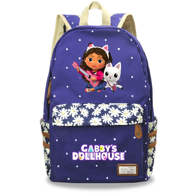 Imagem -02 - Cute Gabbys Dollhouse Mochilas para Adolescentes Mochilas Escolares Estudantis Mochila de Anime dos Desenhos Animados Mochila de Viagem Feminina Moda