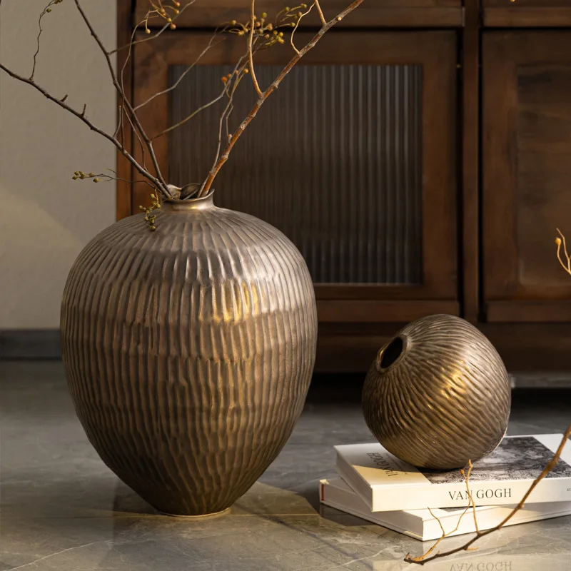 مزهرية سيراميك راقية مصنوعة يدويًا بلون المطر الضبابي، زهرة كونترتوب لمدخل الرياح من وابي سابي #2