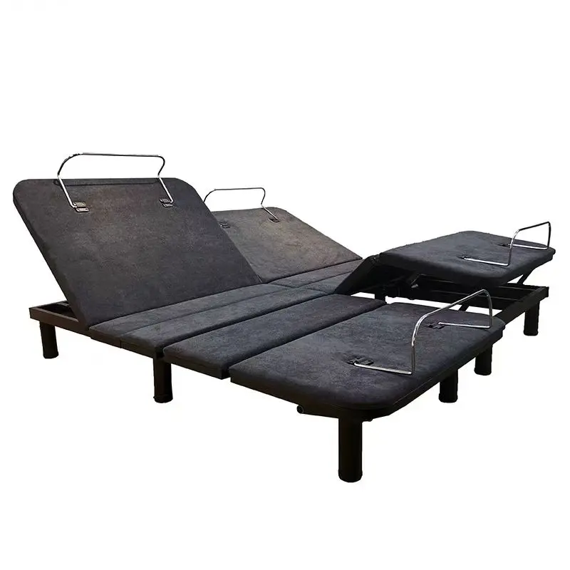 Electric Adjustable King Bed Frame Bedroom Split Adjustable Bed Frame Metal Base with Wireless Remote Control