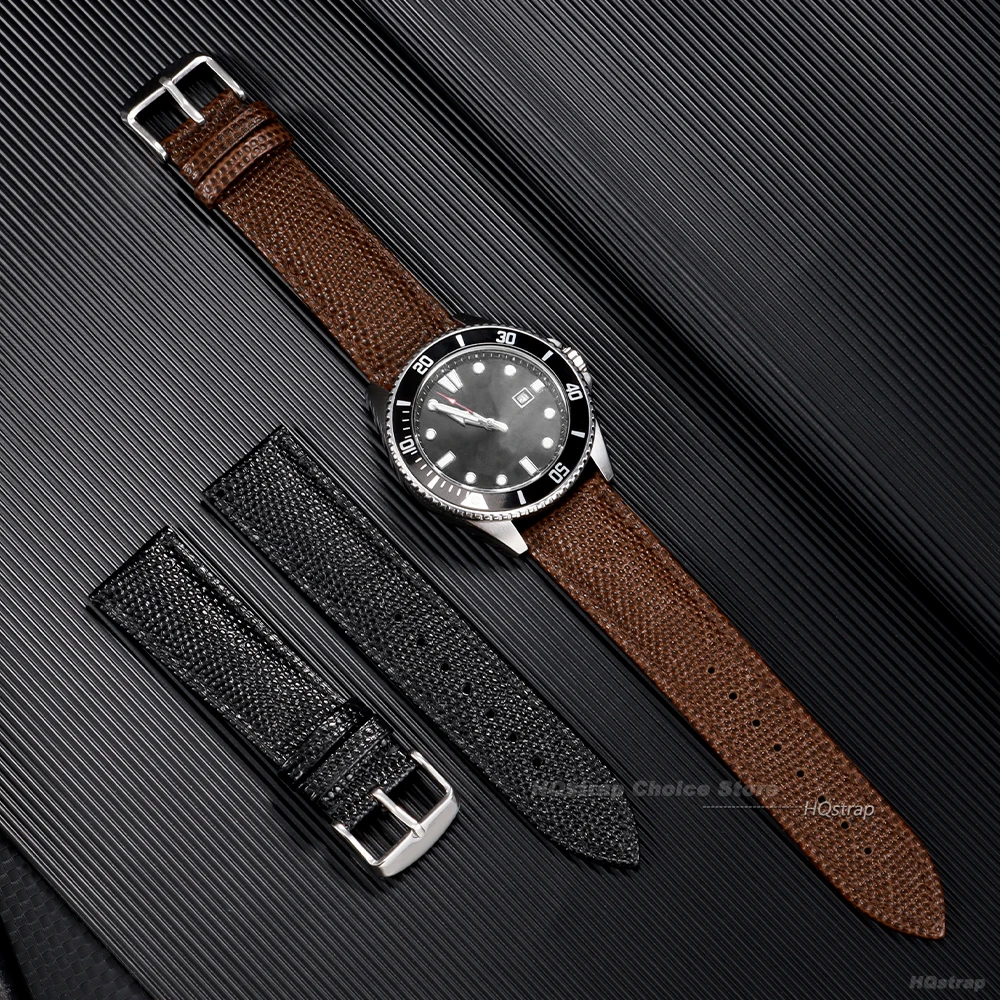 14mm 15mm 16mm 18mm 19mm 20mm 21mm 22mm Fashion Lizard Texture Leather Watchband Pin Buckle Watch Strap for Women Man Bracelet
