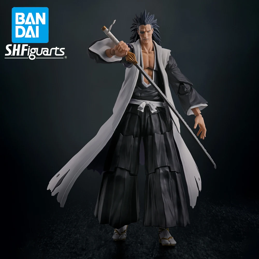 ตุ๊กตาอะนิเมะ Bandai shfiguarts ของแท้กล่องของเล่นจากตุ๊กตาขยับแขนขาได้สงครามเลือด zaraki Kenpachi พันปี