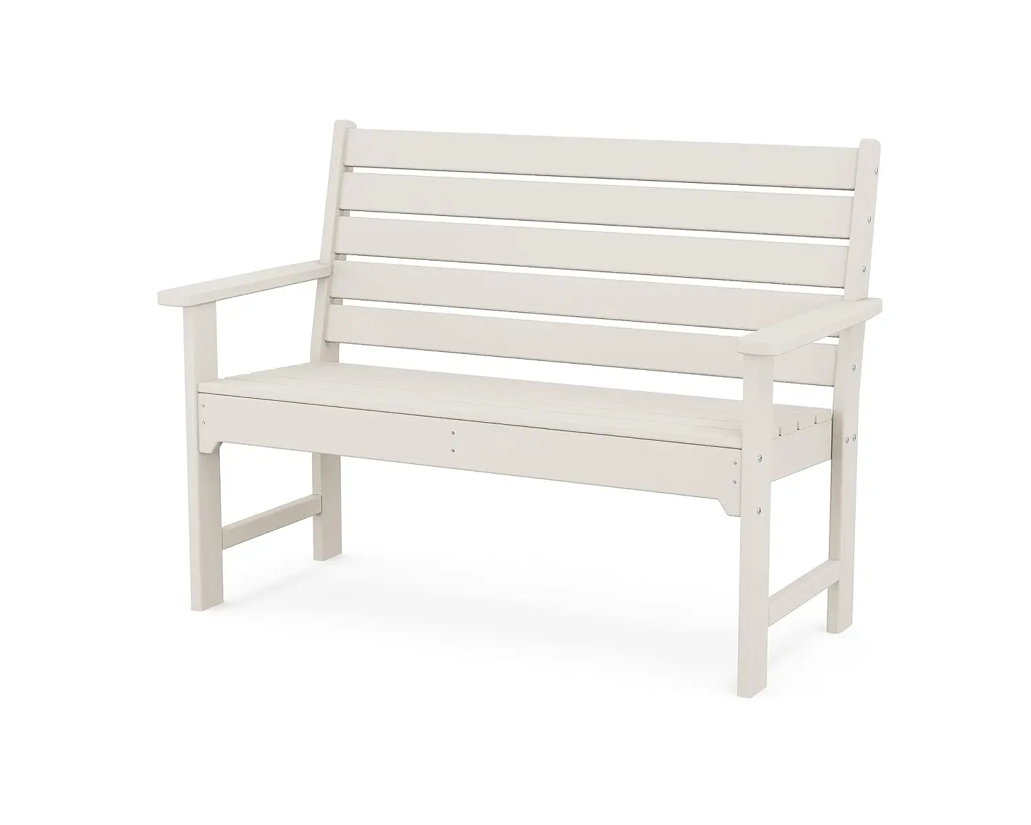 

48in Recycled Plastic Outdoor Patio Garden Bench Weather Resistant UV Protected Sand Castle, Custom