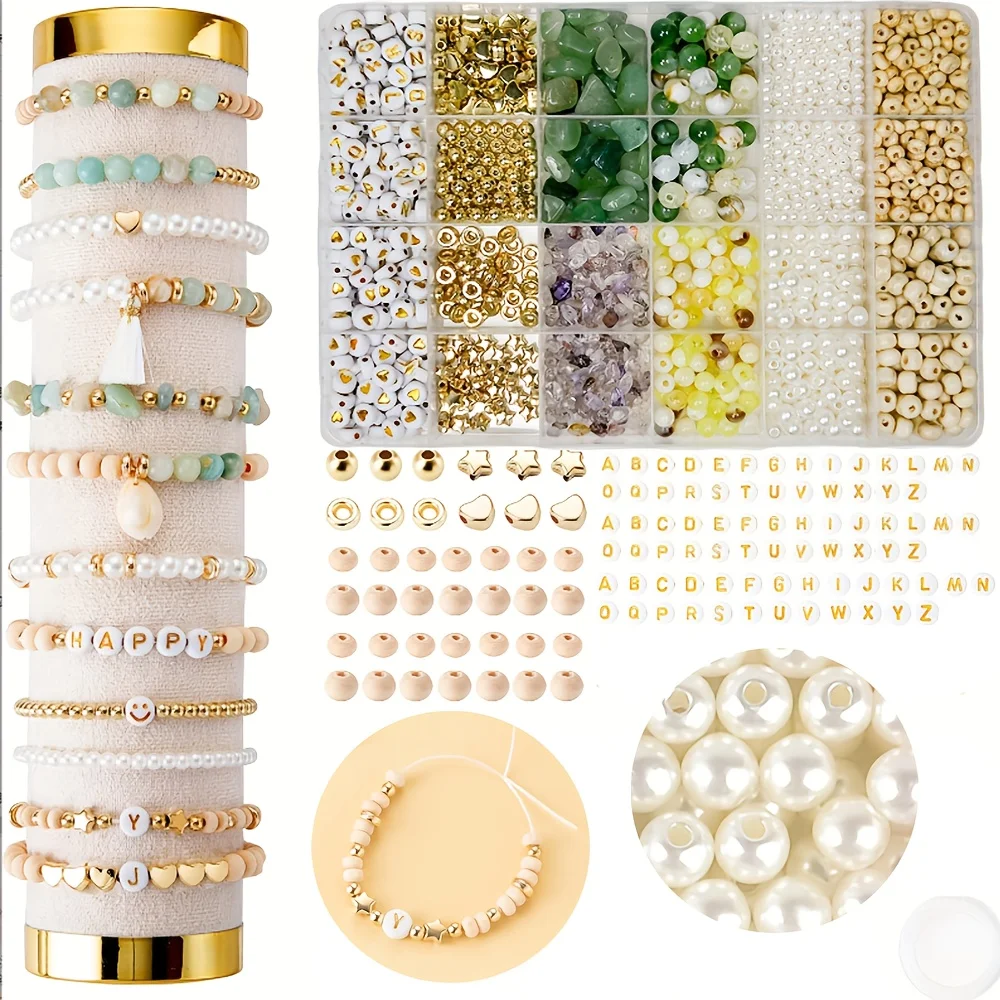 

Jewelry DIY Exquisite Natural Stone Jewelry Making Set, Suitable for Handstring Bracelets, Accessory Jewelry Making, Fashion Gif