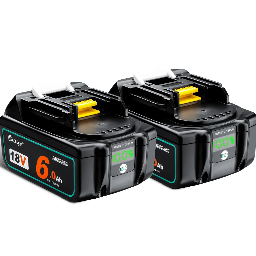 2PCS Waitley Battery For Makita 18V Power Tools Replacement Accessories BL1860 BL1850 Li-ion Recharg