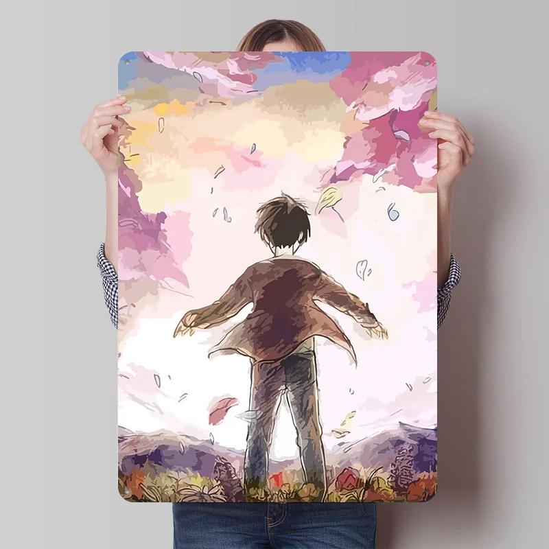 Reaching for the Sky Printed Poster Customizable Wall Art Retro Vintage Metal Tin Signs for Home Room Bedroom Decoration Gaming