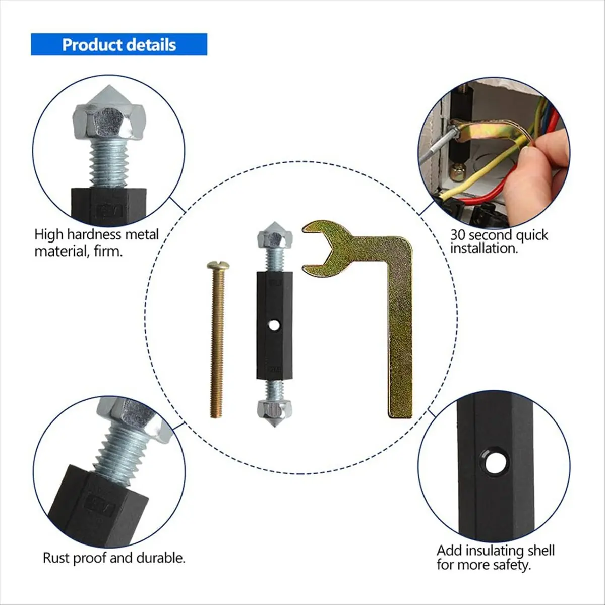 Reliable- 10PCS Manganese Steel Switch Socket Concealed Box Repairer Cassette Repair Unit Electrical Case with Wrench Type 86
