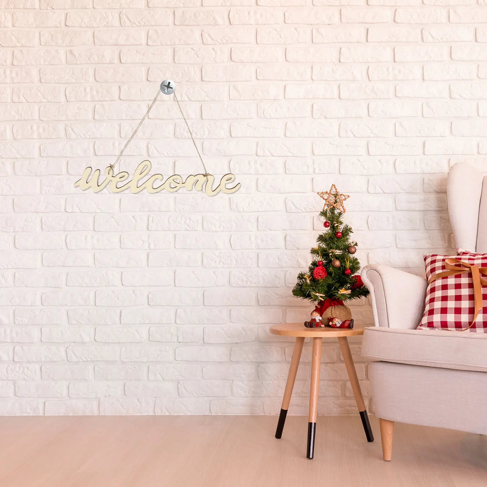 

Wooden Welcome Set 5 Hanging Ropes for Door Wall Doorplate Decor For Home Tree Home Store Hotel Party DIY Decor