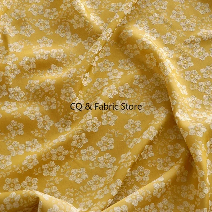 New Small Floral Stretch Jacquard Fabric DIY Dress Children's Clothing Hanfu Cheongsam Pajamas Shirt Fabric by the meter