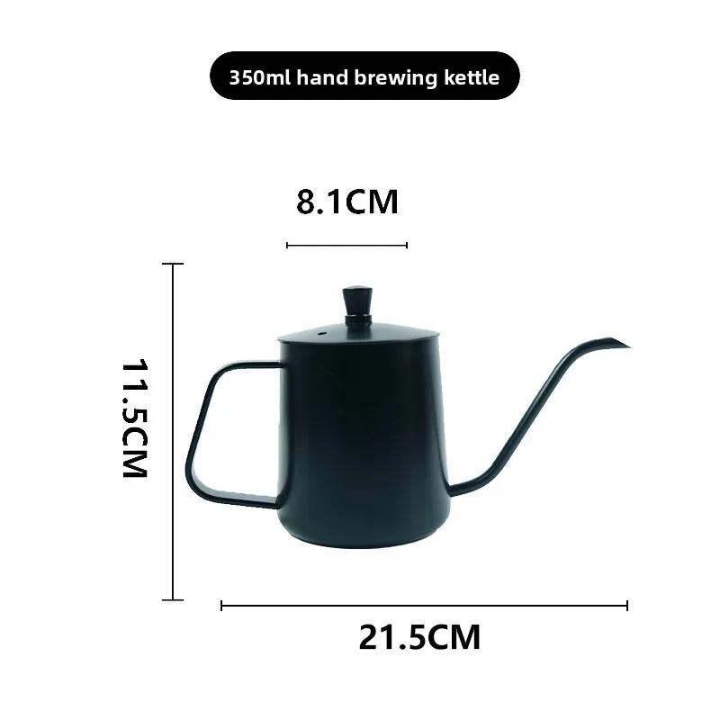 350ml Hand Drip Coffee Kettle, Fine Spout Gooseneck Coffee Pot with Lid, Portable Coffee Brewing Tool