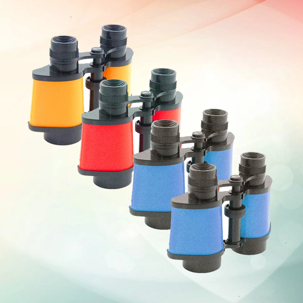 4 pçs crianças telescópio de plástico colorido educacional ciência experimento jogos ao ar livre campo óculos telescópio