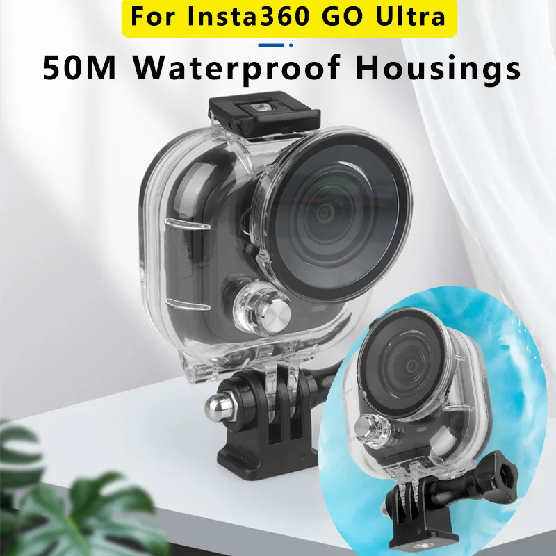 For Insta360 Go Ultra Camera Body 50M Waterproof Housings Shell PC Protective Cover Transparent Underwater Diving Case Accessory