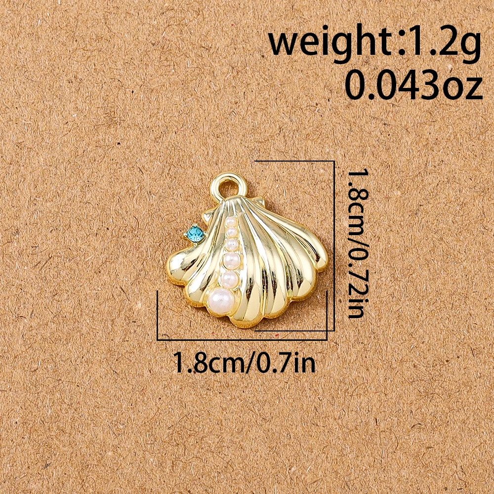 5 Stück 18*18mm Kristall Perle Muschel Charms Anhänger für Schmuckherstellung Ohrringe Halskette Armband DIY handgemachte Accessoires Zubehör – Detail 2
