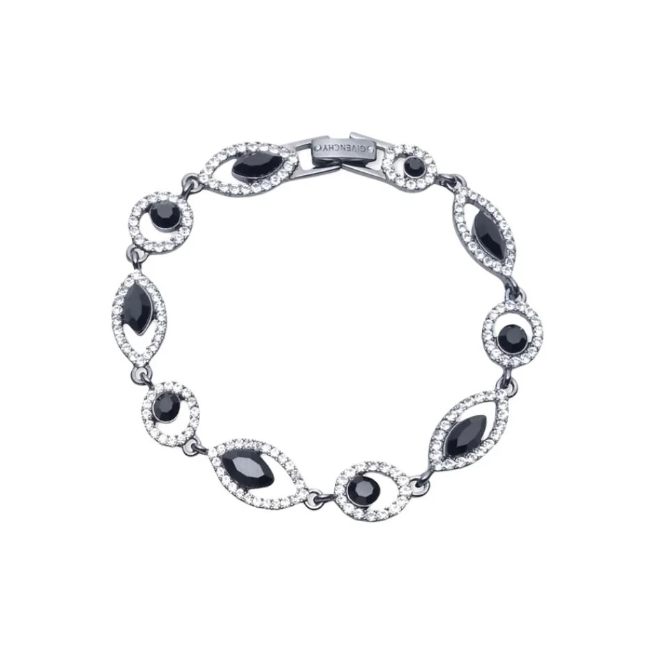 

Givenchy Glass Crystal Bracelets Unisex Silver Gray 07B00449