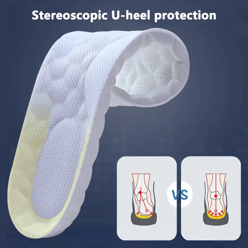 

High Elasticity Latex Sport Insoles Soft Shoe Pads Arch Support Orthotic Insoles Breathable Deodorant Shock Absorption Cushion