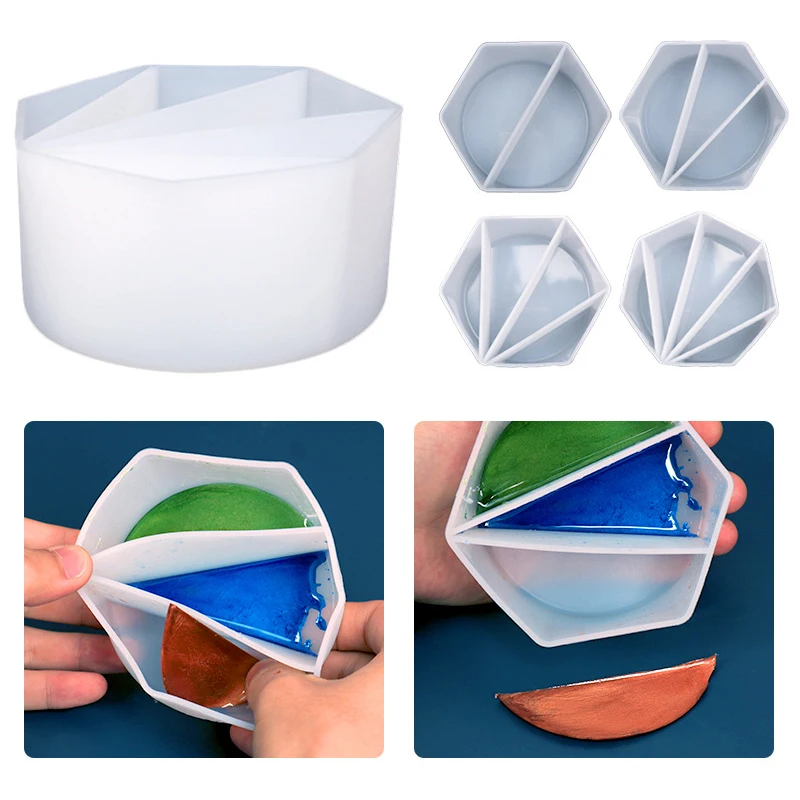 2/3/4/5Grids Silicone Distributing Cup Liquid Pigment Resin Color Mixing Cup Resin Cup for DIY Epoxy Resin Crafts Making Tools