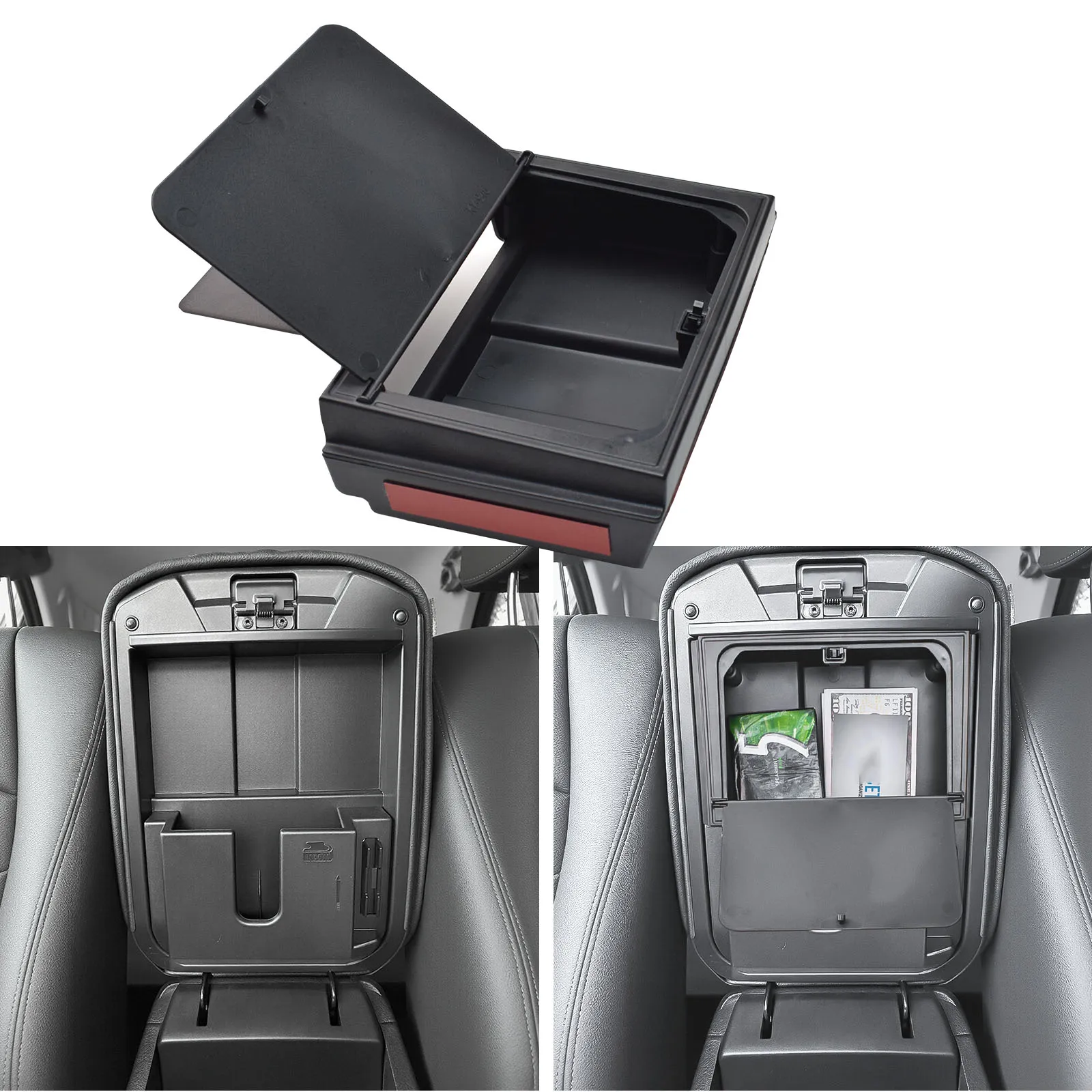 وحدة التحكم المركزية صندوق تخزين مخفي صينية لتويوتا 4 عداء اكسسوارات 2010-2023 2024 مسند الذراع مخفي سر منظم تخزين السيارة