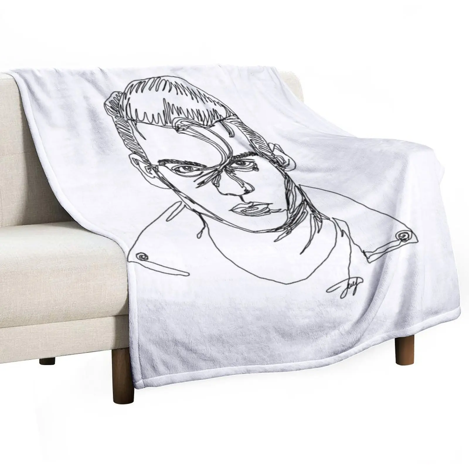 Johnny Depp, line art Throw Blanket Moving For Baby Soft Beds Furry Giant Sofa For Sofa Thin Blankets