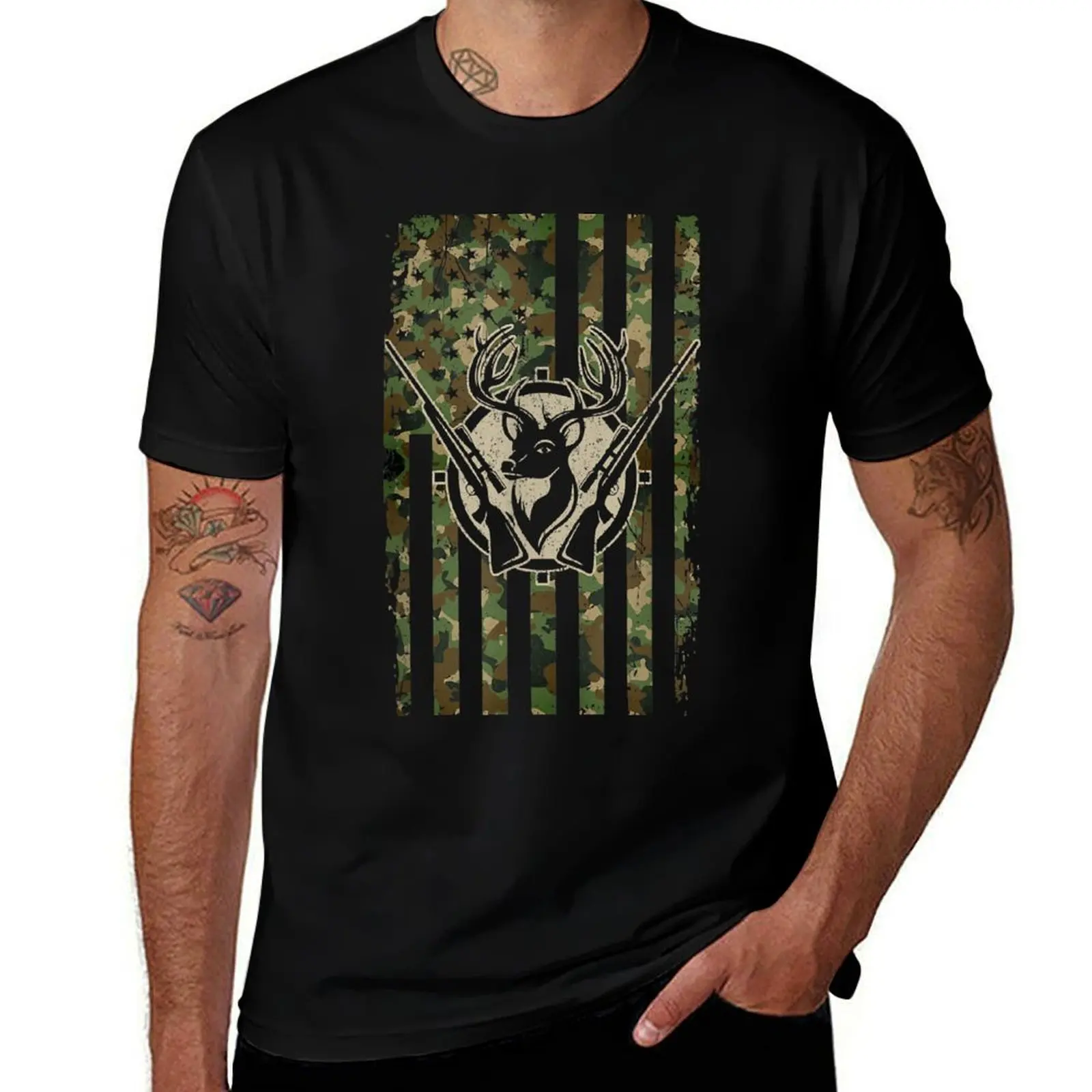 

shirt USA shirts Camouflage t Deer American T-Shirt designer designer Buck Whitetail t Flag man Hunting
