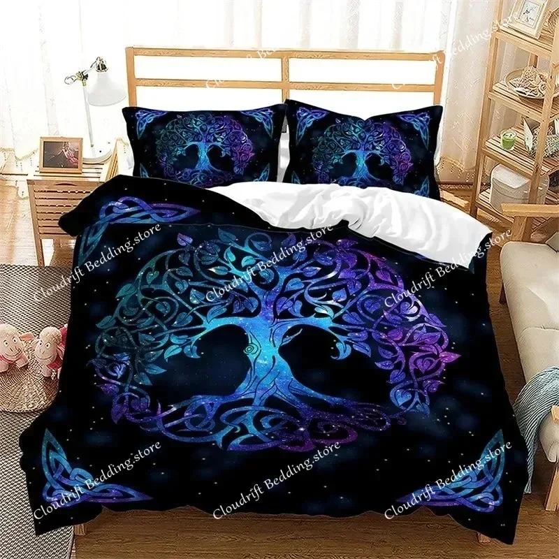 

Tree of Life Duvet Cover King Botanical Branches Leaves Bedding Set Microfiber Psychedelic Mysterious 3D Print Quilt Cover