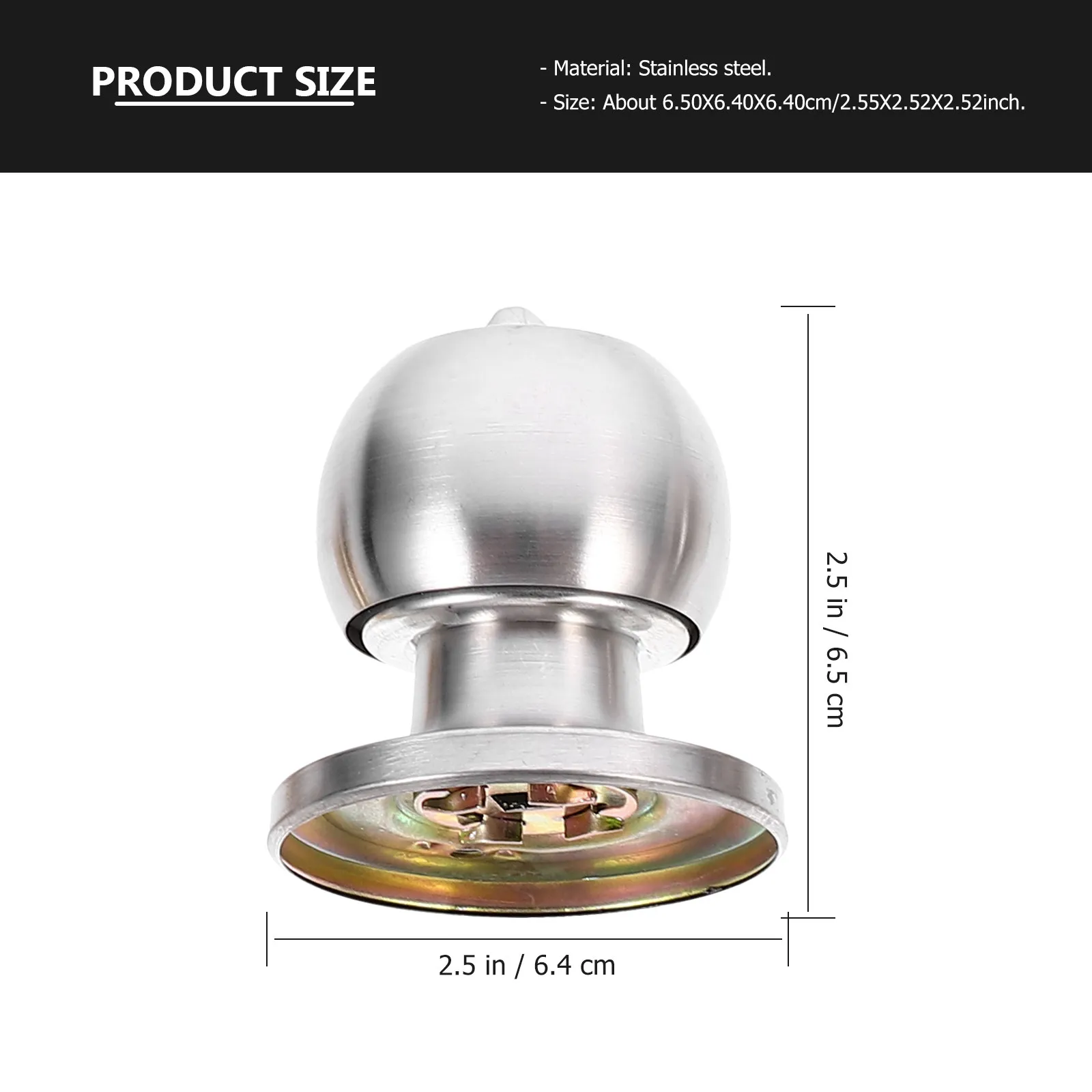 1Set Premium Quality Stainless Steel Spherical Lock for Home Room Doors Easy Fit Long Service Life Knob Spherical Lock