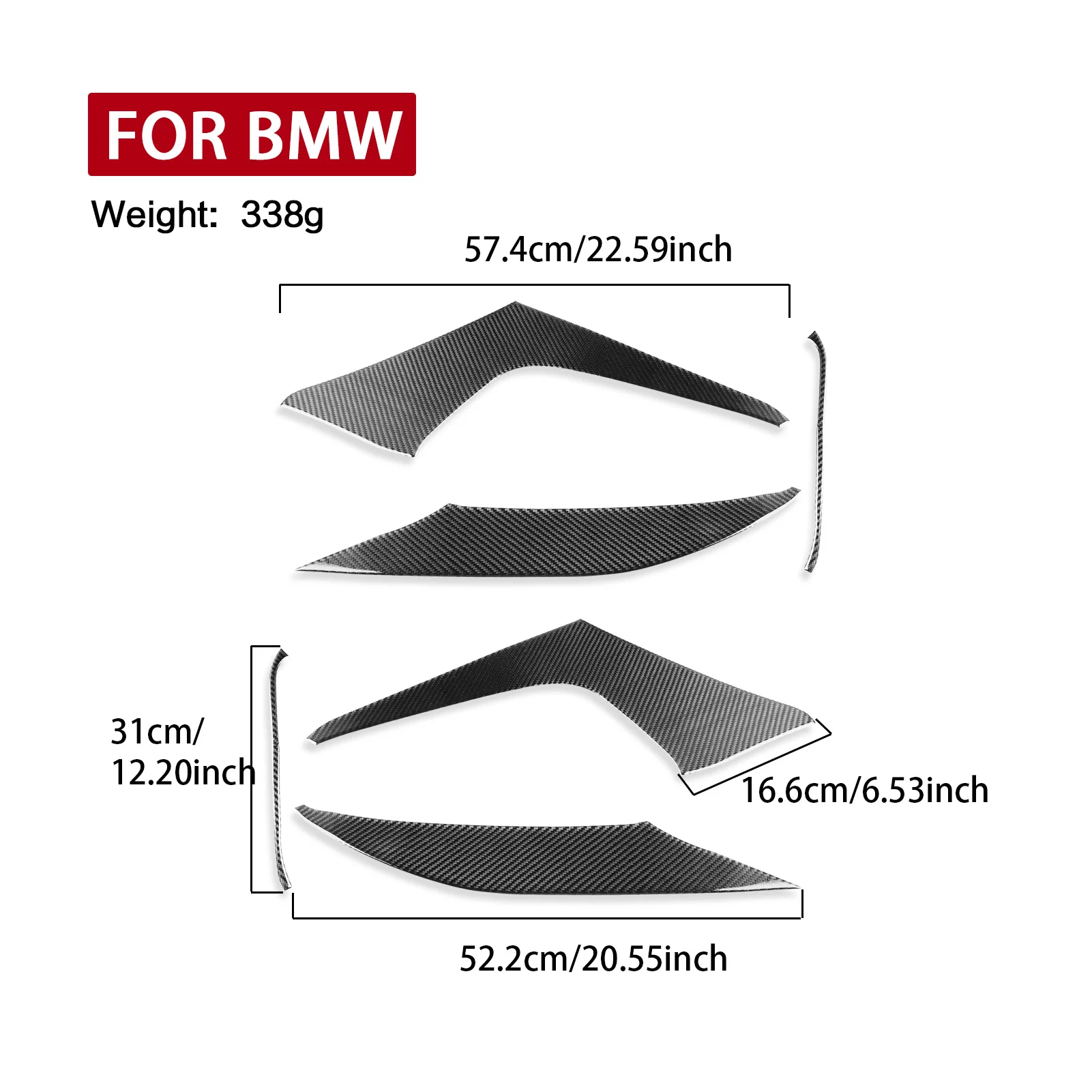 For BMW 4 Series G26 2021+ 4-Door Real Carbon Fiber Sticker Front Side Fender Air Vent Cover Car Exterior Decoration