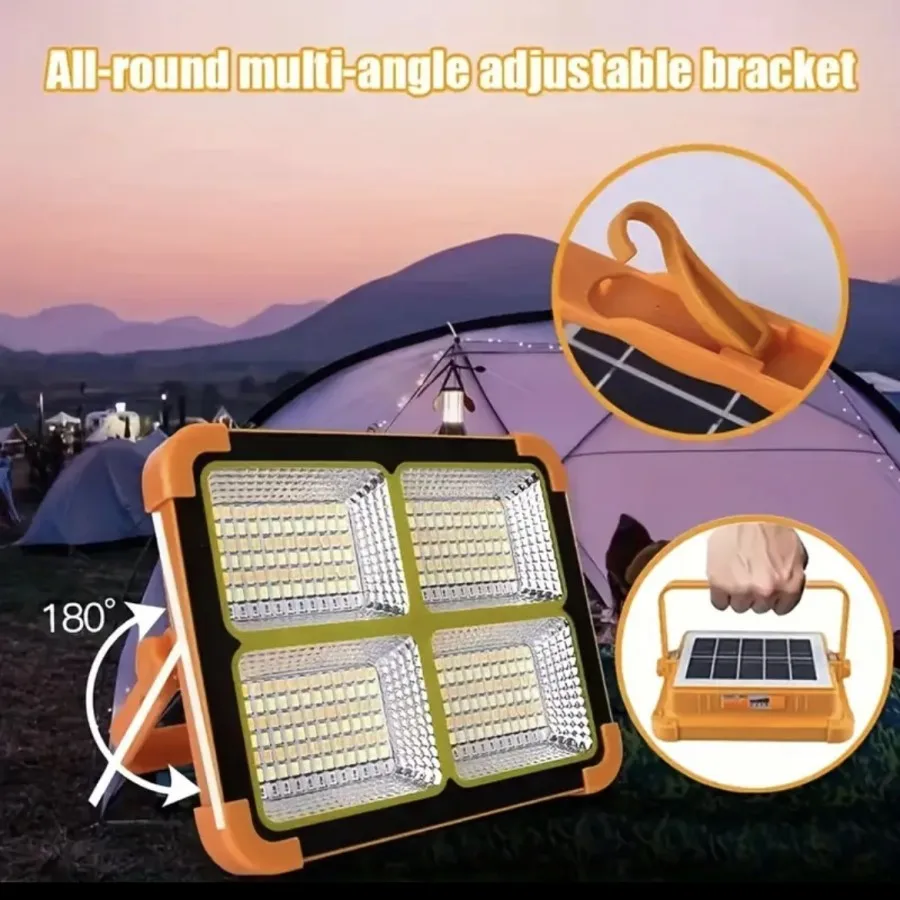 2500W Portable Solar Lantern LED Tent Light Rechargeable Lantern Emergency Night Market Lights Outdoor Camping Lamp Flashlight